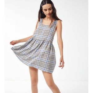 UO Urban Renewal White/Cream Checkered Dress